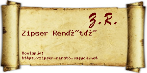 Zipser Renátó névjegykártya